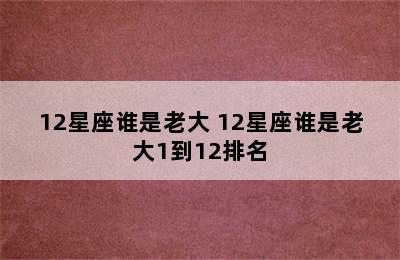 12星座谁是老大 12星座谁是老大1到12排名